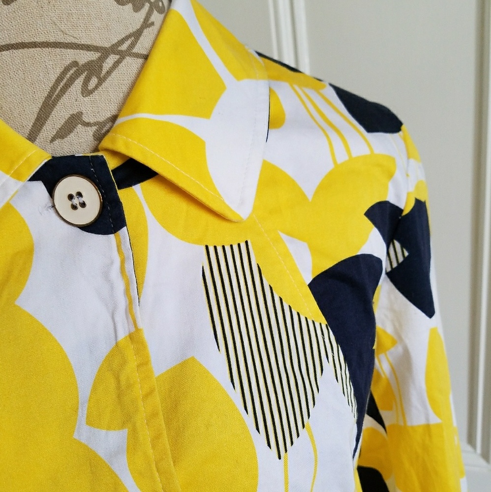 SOLD Erin London yellow, navy & white blazer - Picture 4 of 7